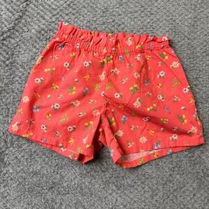Gymboree Girls Floral Print Ruffled Elastic Shorts Size 7 Coral‎ Cute Fashion